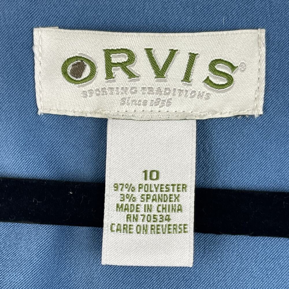 Orvis Dress Womens 10 Blue Button Front Sleeveless Pleated Midi Modest Casual - Picture 4 of 13